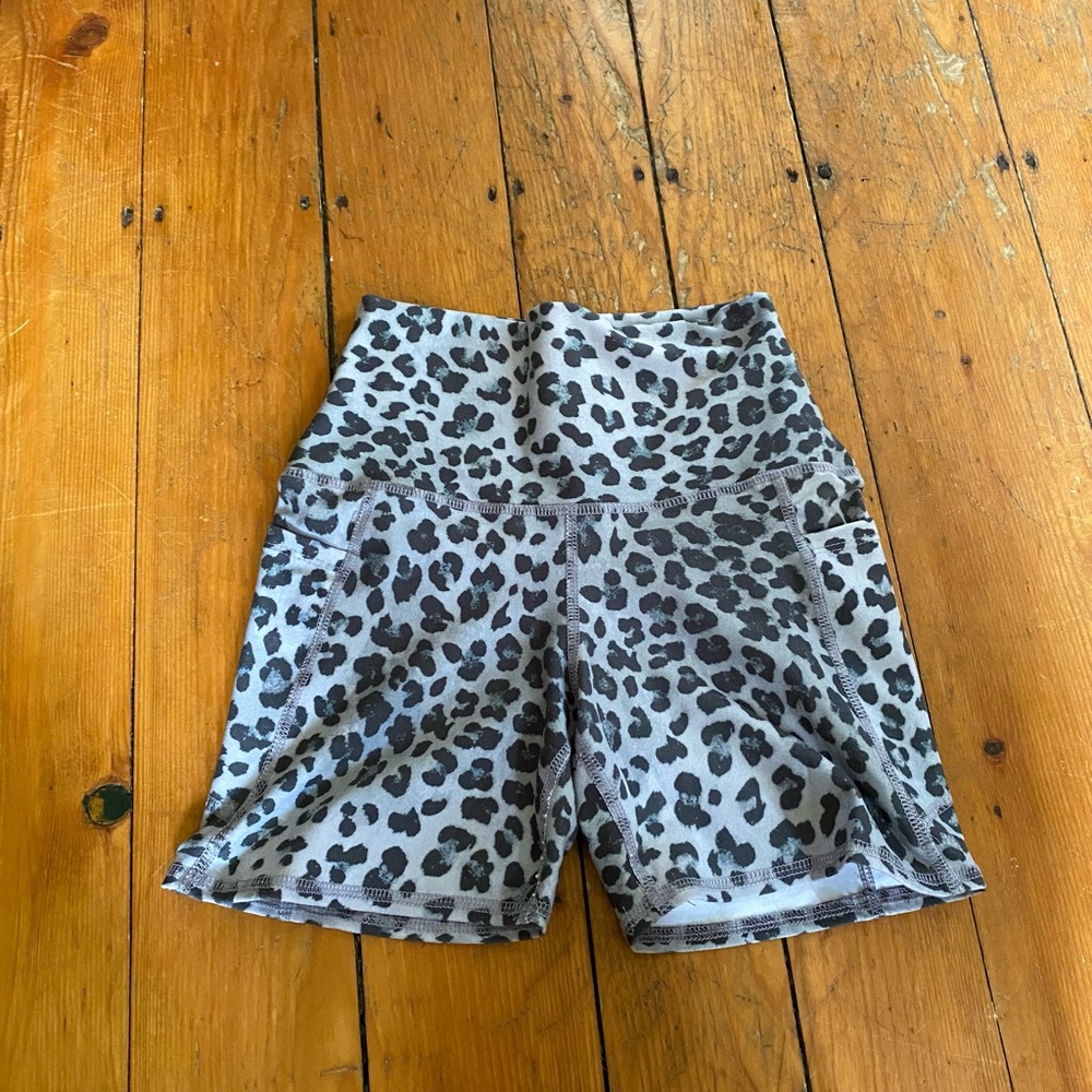 Leopard print bike shorts